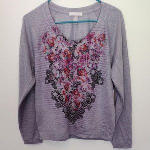 Graphic Sweatshirt with rose design